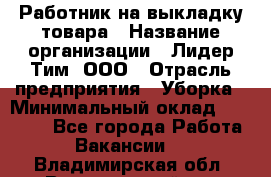 Работник на выкладку товара › Название организации ­ Лидер Тим, ООО › Отрасль предприятия ­ Уборка › Минимальный оклад ­ 28 200 - Все города Работа » Вакансии   . Владимирская обл.,Вязниковский р-н